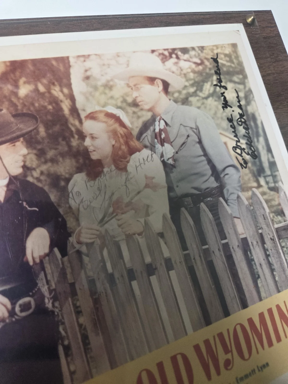 Lash La Rue, Jennifer Holt, Eddie Dean — SONG OF OLD WYOMING MOVIE CAST - INSCRIBED PHOTOGRAPH SIGNED WITH CO-SIGNERS, изображение 3