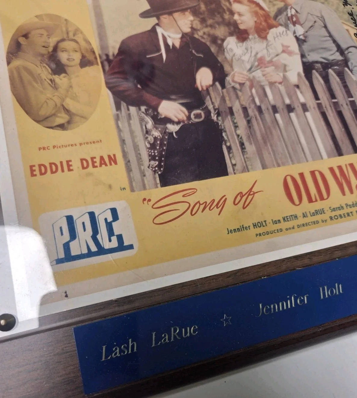 Lash La Rue, Jennifer Holt, Eddie Dean — SONG OF OLD WYOMING MOVIE CAST - INSCRIBED PHOTOGRAPH SIGNED WITH CO-SIGNERS, изображение 5