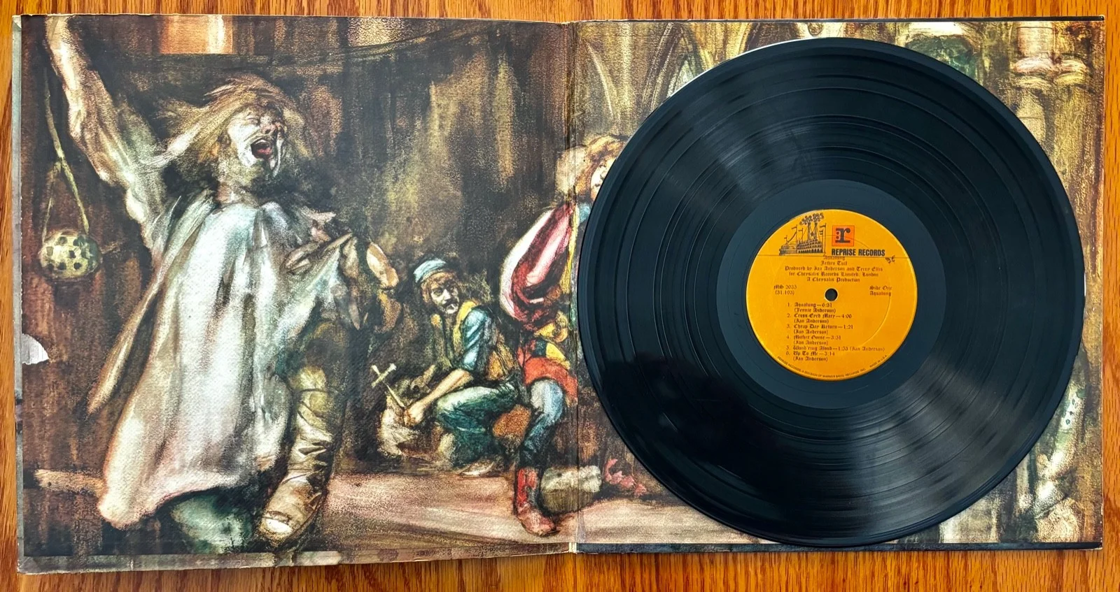 JETHRO TULL~Ian Anderson & Martin Barre Signed AQUALUNG Album~REPRISE w/Insert, изображение 2