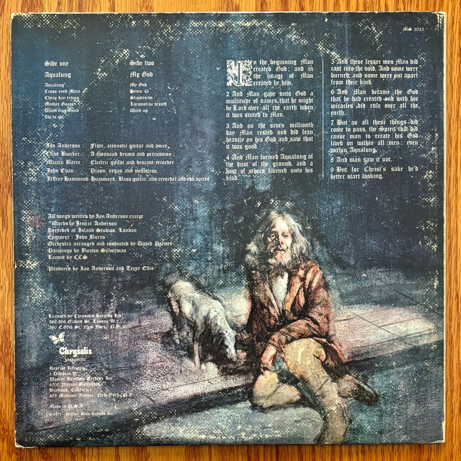 JETHRO TULL~Ian Anderson & Martin Barre Signed AQUALUNG Album~REPRISE w/Insert, изображение 4