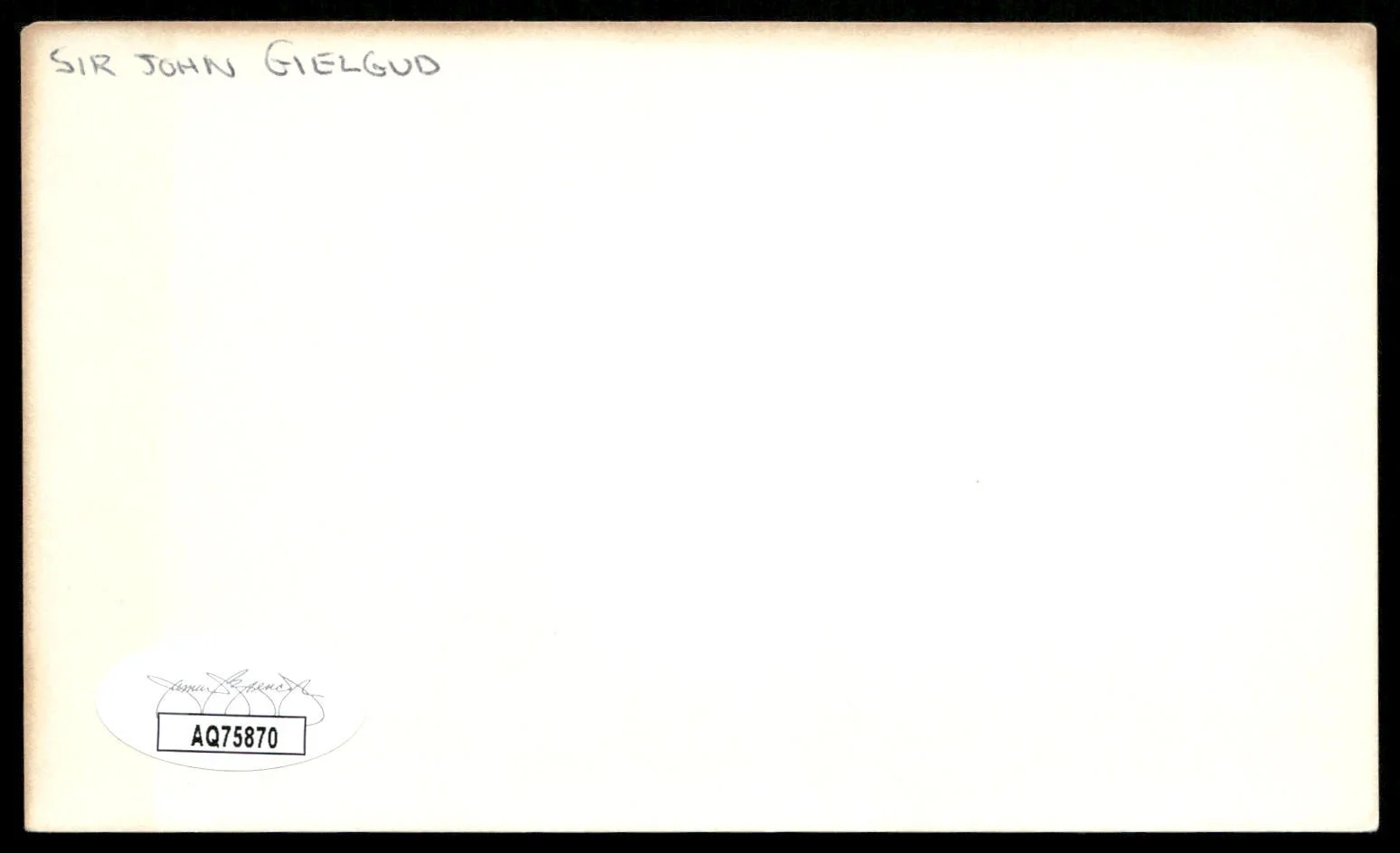 Actor Sir John Gielgud Signed Auto -Rare Vintage Autograph w JSA, изображение 2