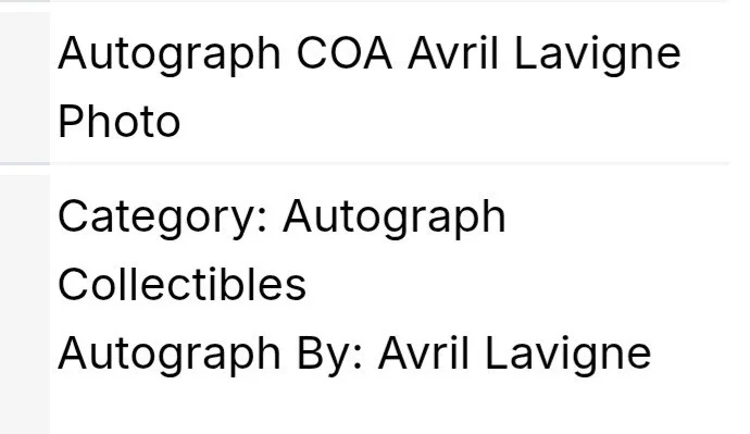 AVRIL LAVIGNE ORIGINAL AUTOGRAPH W/ COA ✔️ 12" x 8" 🎵 COOL PHOTO !, image 2