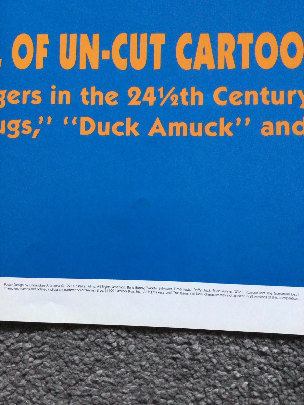 Looney Tunes Hall of Fame original one sheet movie poster Mint condition, изображение 2
