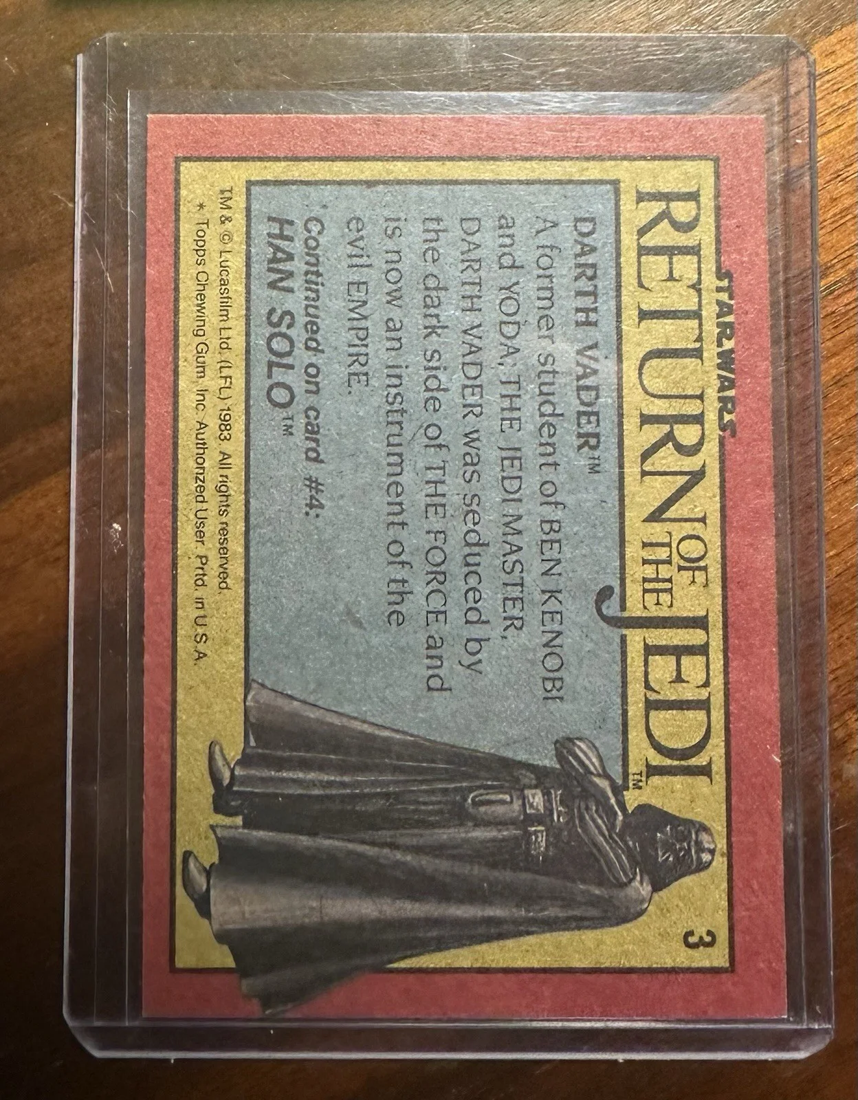 David Prowse — 1983 Star Wars Return Of The Jedi Darth Vader Dave/David Prowse Signed #3 Card, изображение 2