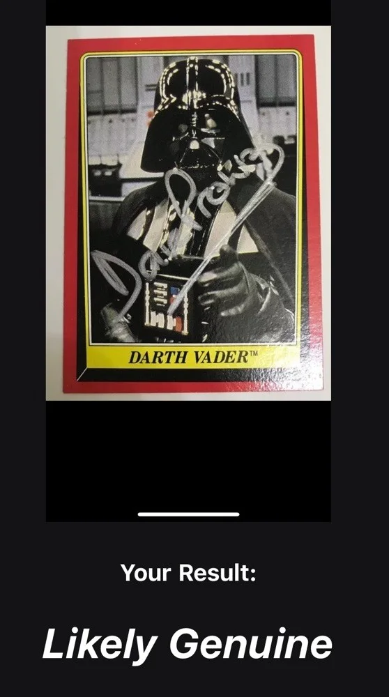David Prowse — 1983 Star Wars Return Of The Jedi Darth Vader Dave/David Prowse Signed #3 Card, изображение 3