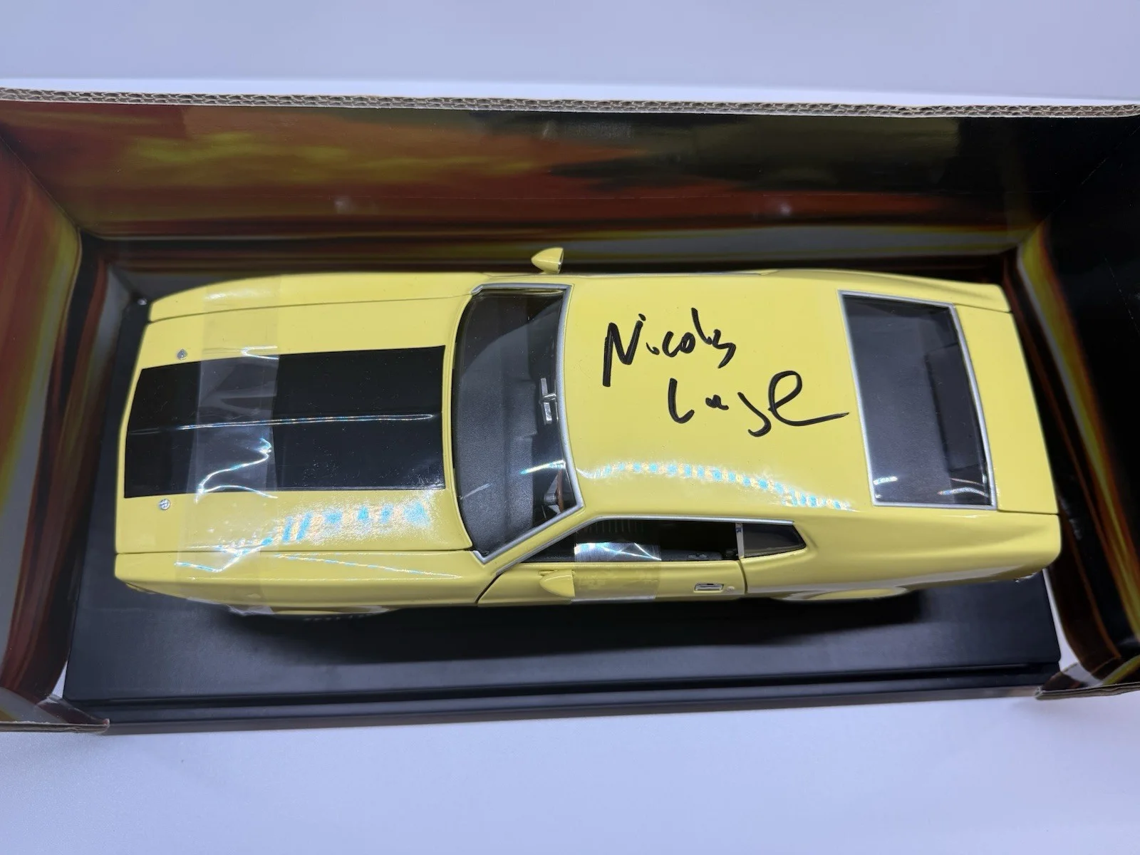 Nicolas Cage — Nicolas Cage Signed 1973 Mustang Mach 1 1:18 Eleanor Gone In 60 Seconds CA COA, изображение 4