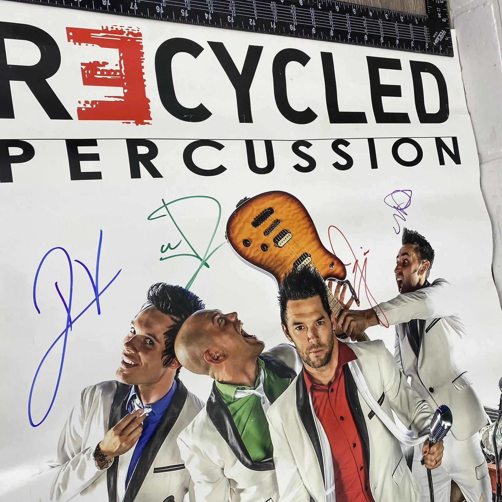 Recycled Percussion Signed Rock Band Poster Collectible 36x24 Autographed, изображение 2