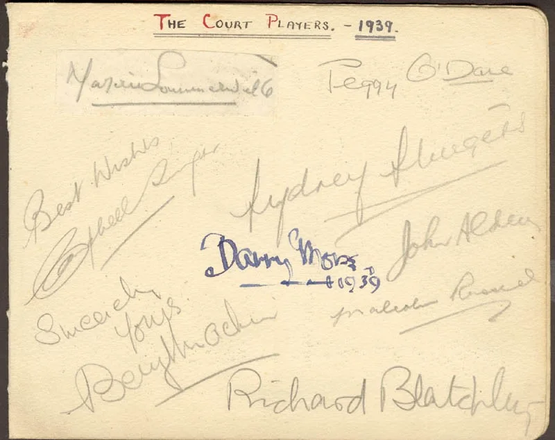 Barry Morse, Campbell Singer, Sydney Sturgess — BARRY MORSE - AUTOGRAPH 1939 WITH CO-SIGNERS