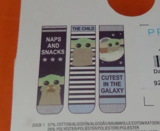 Star Wars Grogu from The Mandalorian 3 Pairs Ladies Socks UK 4-8 NEW! The Child, изображение 4
