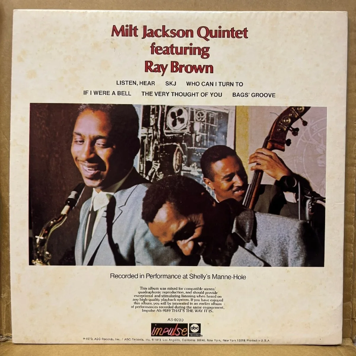 Teddy Edwards Ray Brown Milt Jackson signed lp by 3 original jazz great veryrare, изображение 5