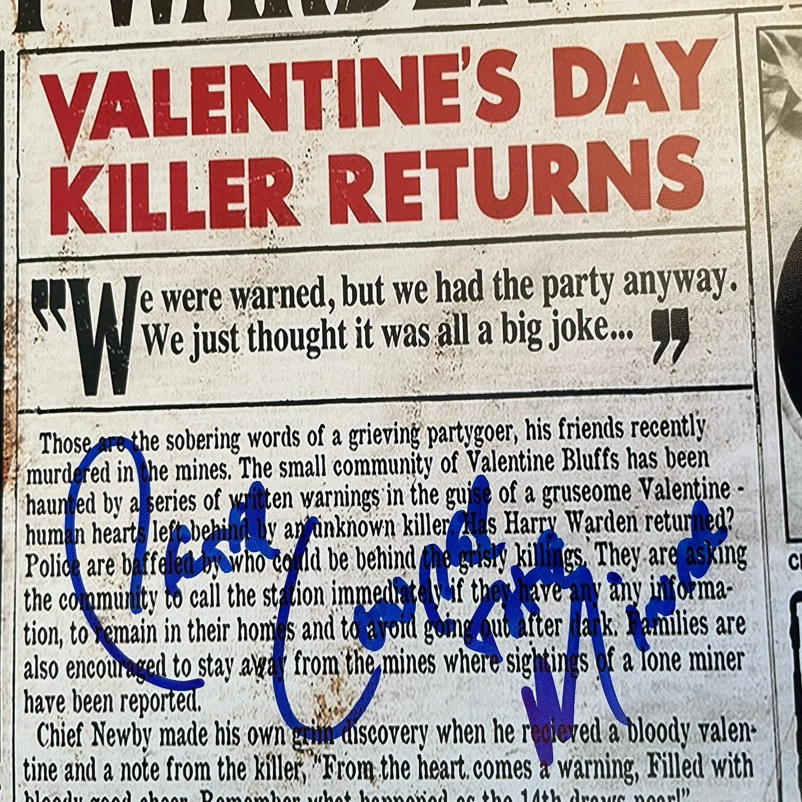 Peter Cowper — PETER COWPER MY BLOODY VALENTINE AUTOGRAPHED SIGNED 11x17 PHOTO! BECKETT COA!, изображение 2