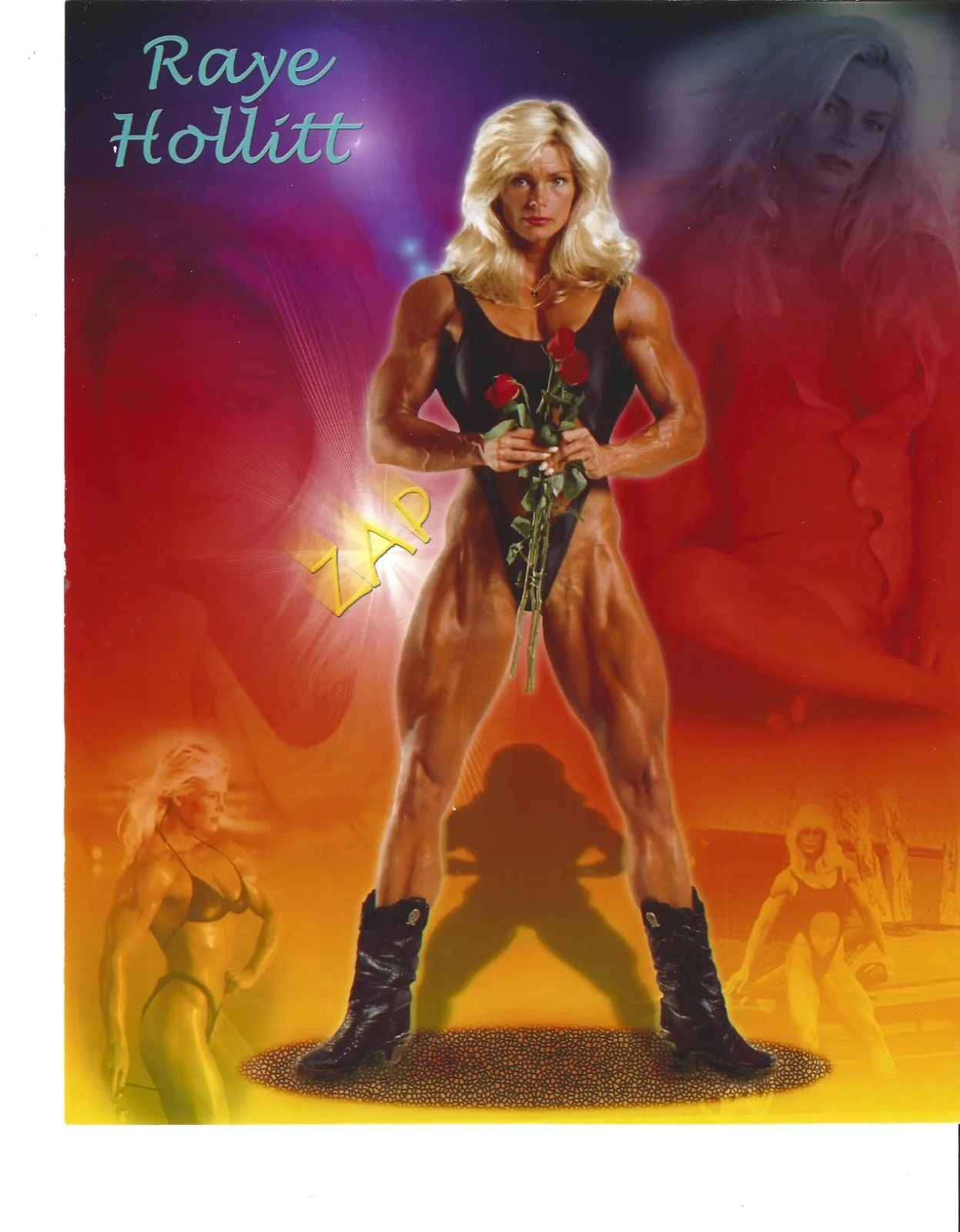 Raye Hollitt — 8 x 10 original color photo of Raye Hollitt, bodybuilder, American Gladiator Zap, изображение 2