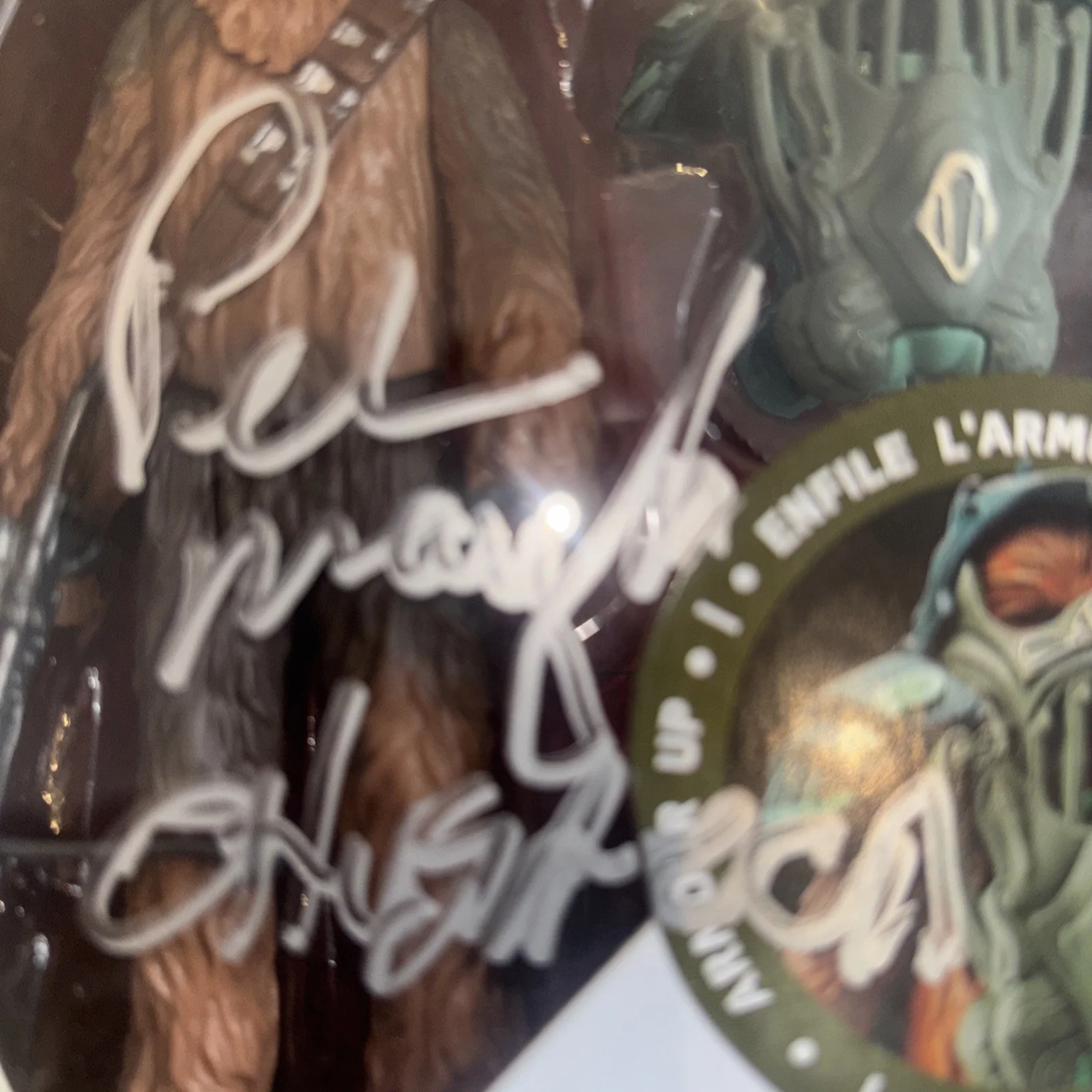 PETER MAYHEW SIGNED Star Wars Force Awakens Chewbacca 4.25" Action Figure HASBRO, image 2