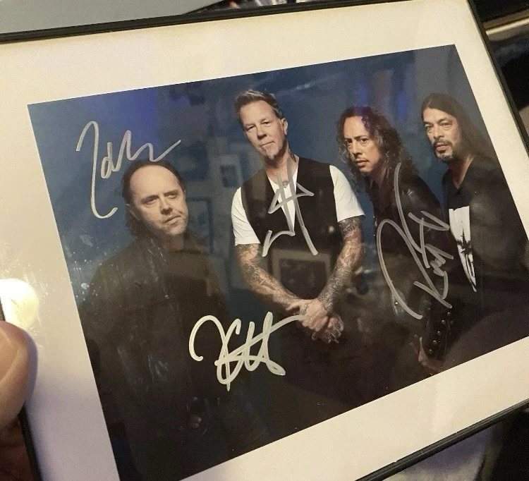 Metallica Signed Autographed 8X6 Photo Hetfield Ulrich Hammett Trujillo COA, image 4