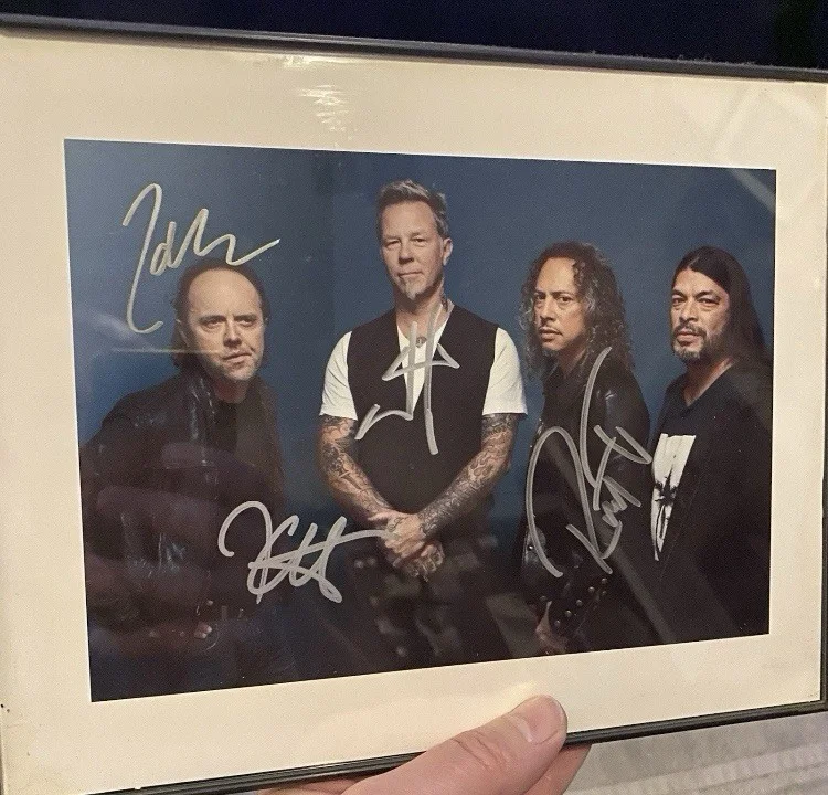 Metallica Signed Autographed 8X6 Photo Hetfield Ulrich Hammett Trujillo COA, image 5