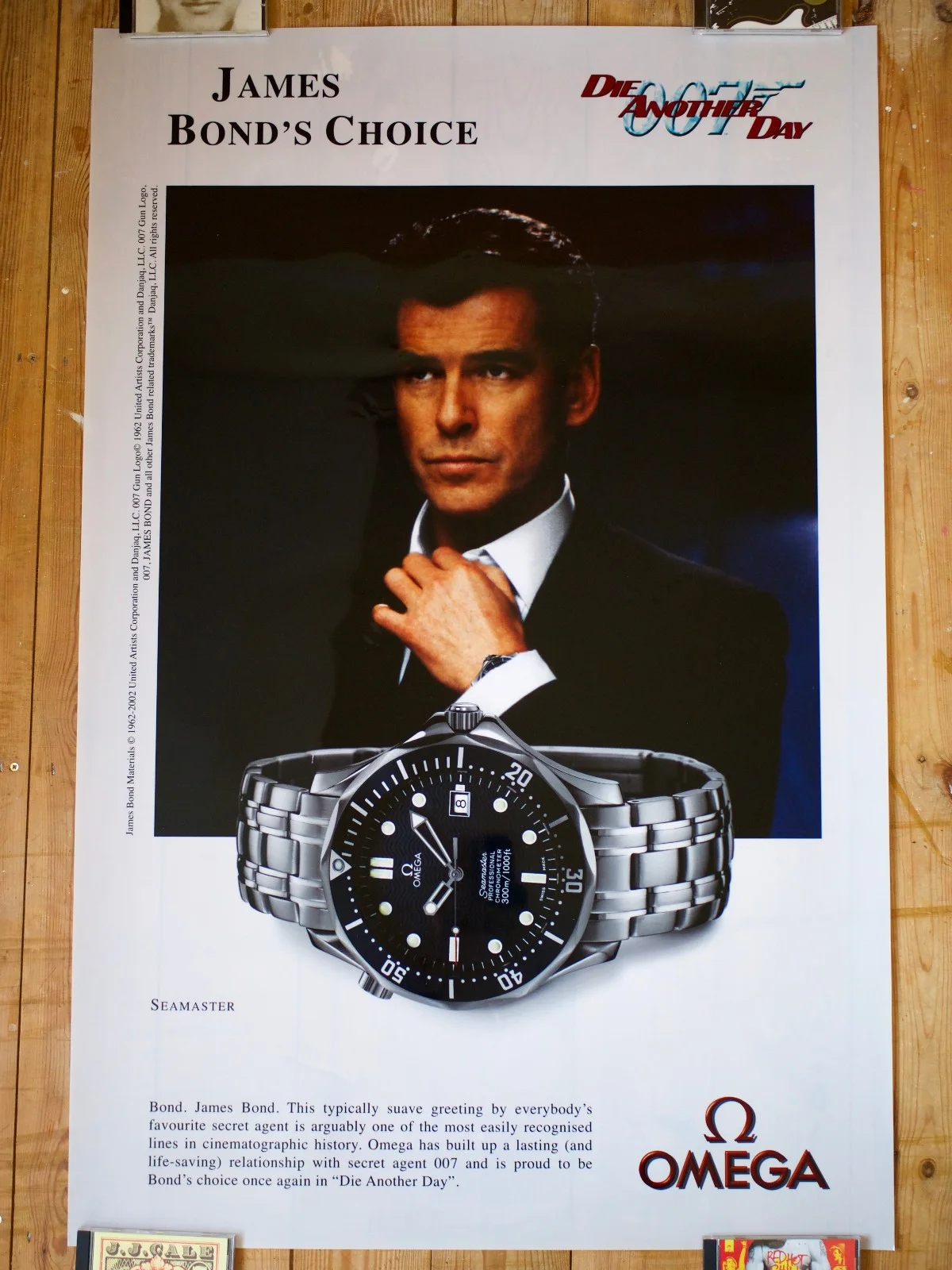 Omega Seamaster Die Another Day James Bond 007 UK Shop Display Poster Translite, image 2