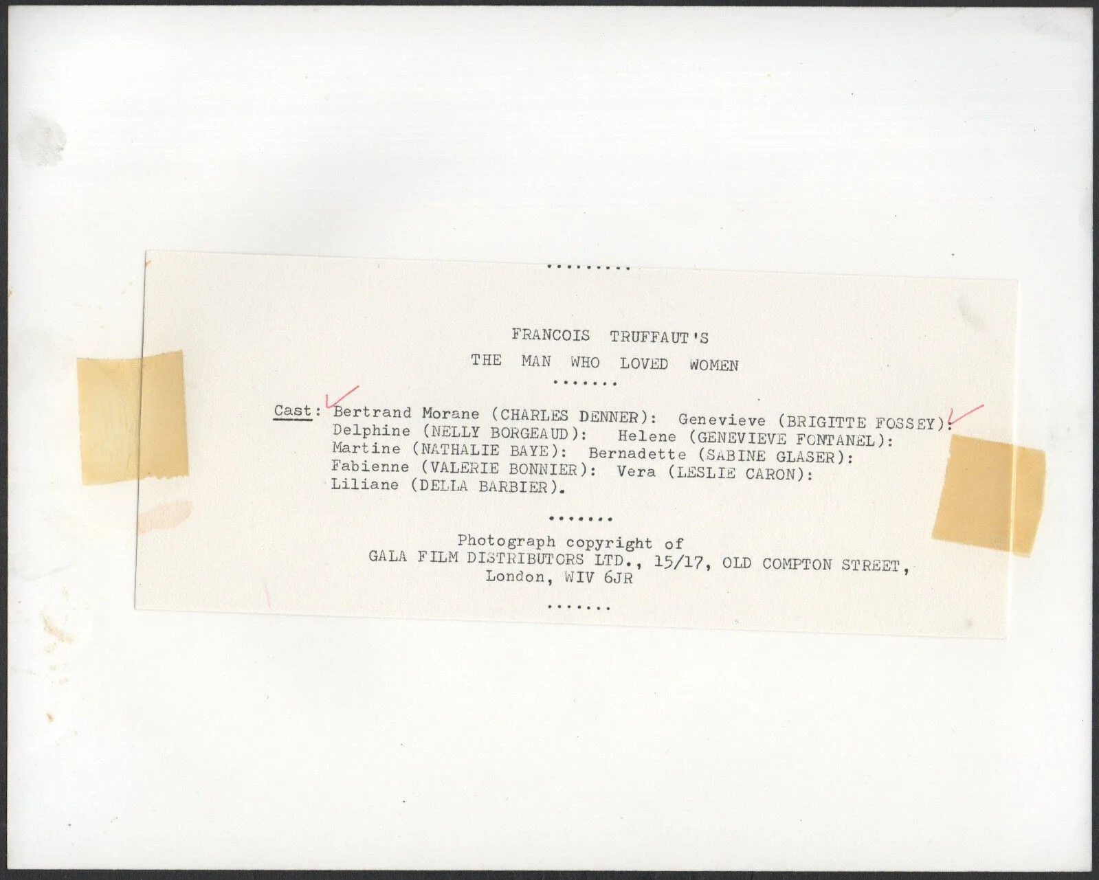 MAN WHO LOVED WOMEN 1977 Charles Denner, Brigitte Fossey 10x8 STILL, изображение 2