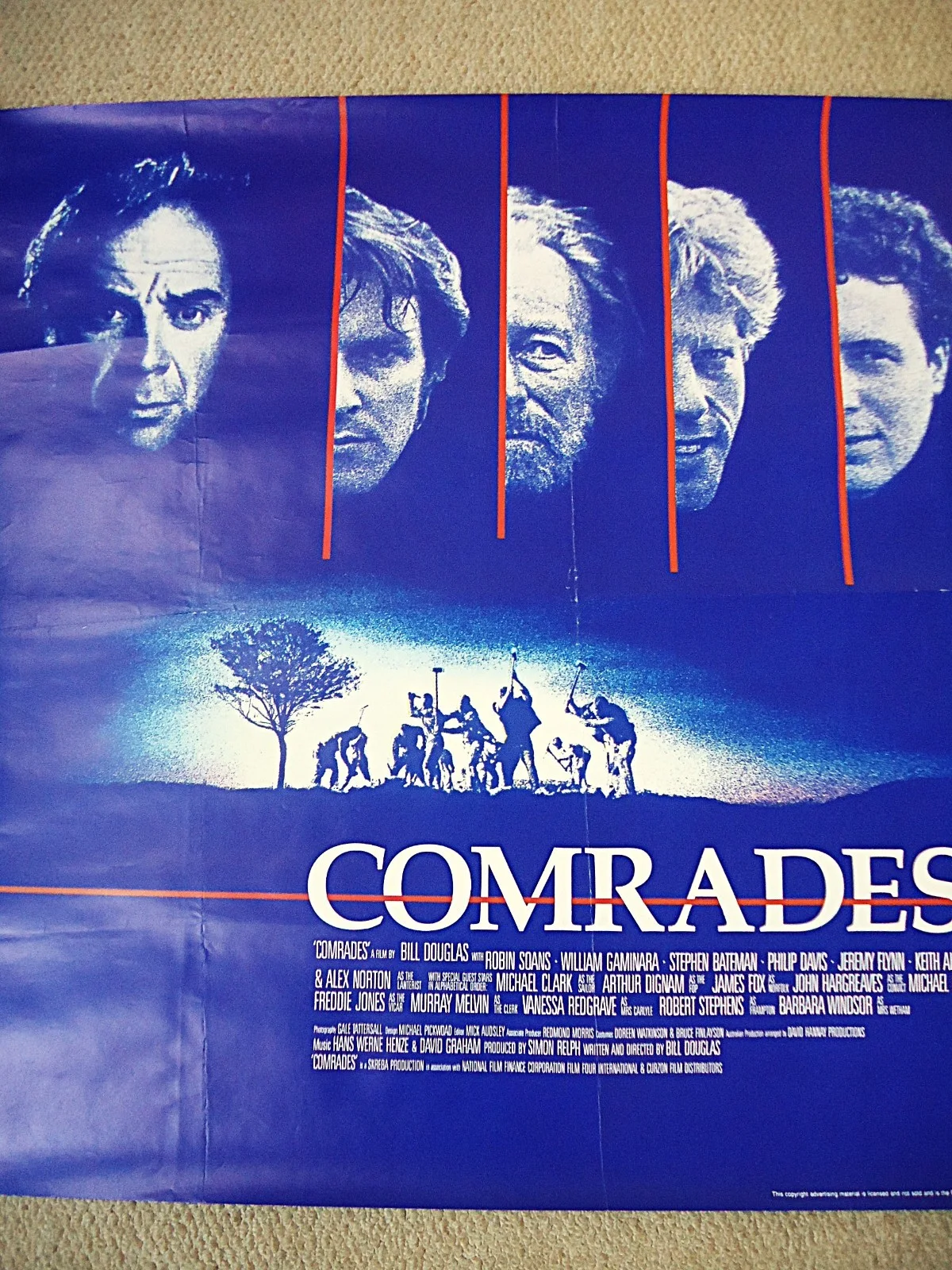COMRADES UK QUAD MOVIE POSTER 1986 VINTAGE FILM POSTER BILL DOUGLAS RARE POSTER, изображение 5