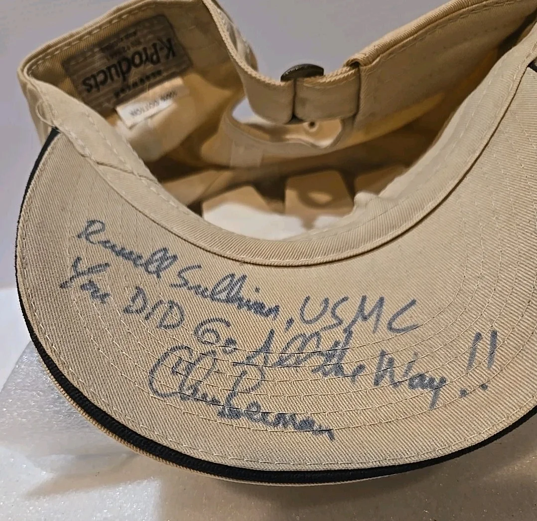 Chris Berman — Chris Berman Signed ESPN Cap Hat to USMC serviceman "You did go all the way!"
