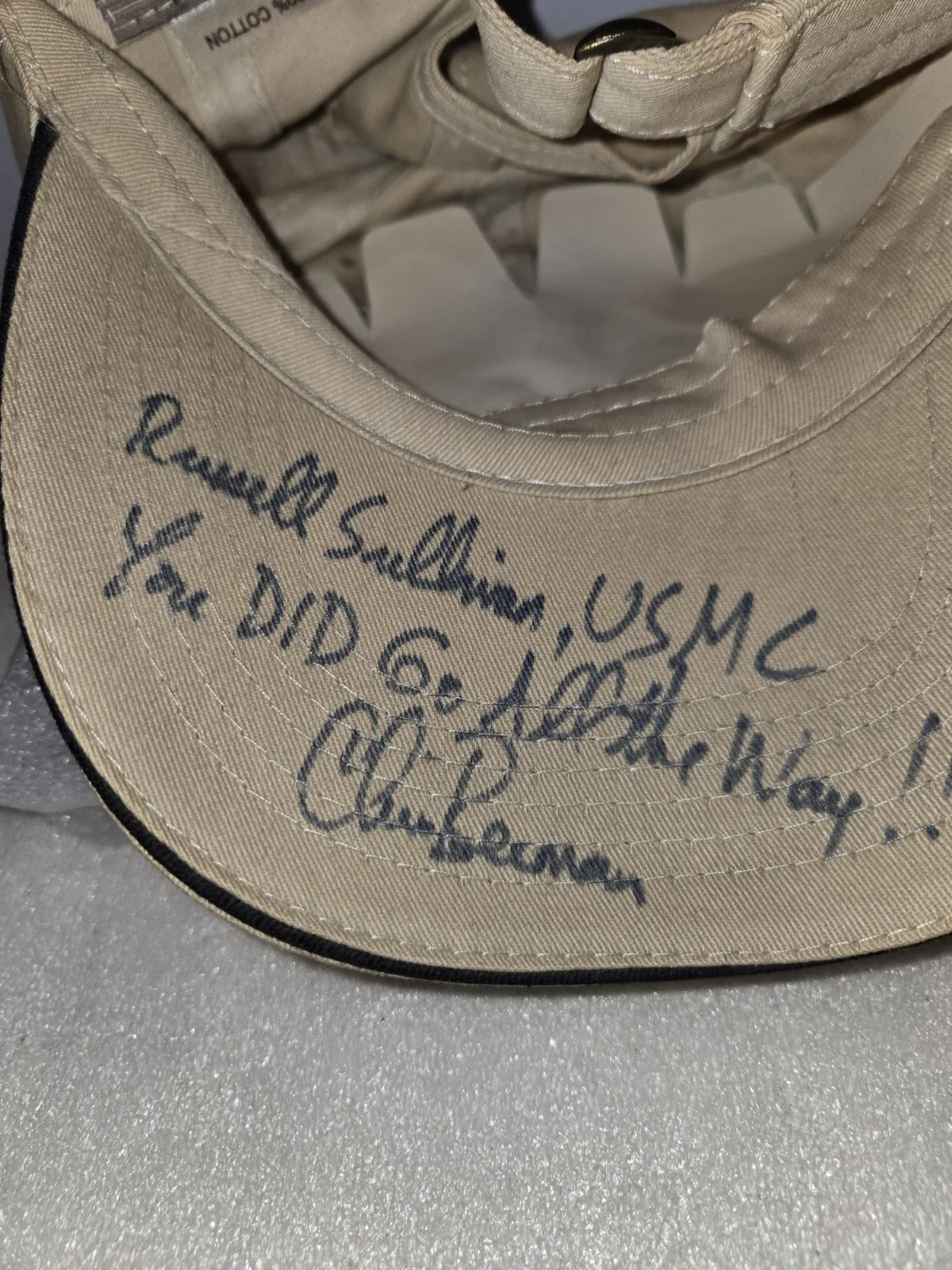 Chris Berman — Chris Berman Signed ESPN Cap Hat to USMC serviceman "You did go all the way!", изображение 2