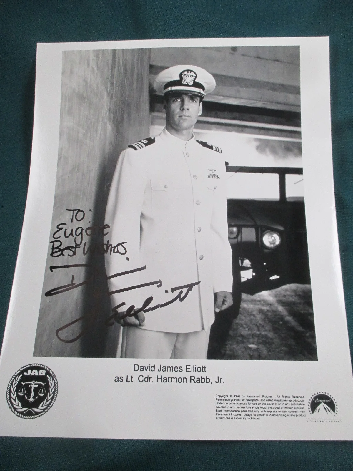 David James Elliott — David James Elliott "JAG" Autograph SIGNED 'Harmon Rabb' 8x10 Photo 1996, image 4