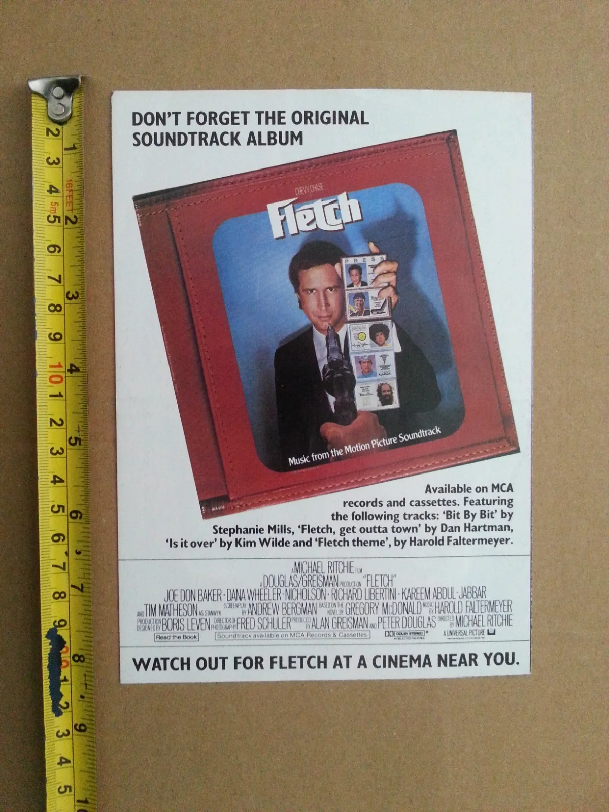 FLETCH (Chevy Chase) ORIGINAL FILM MOVIE LEAFLET / FLYER 1985, image 3