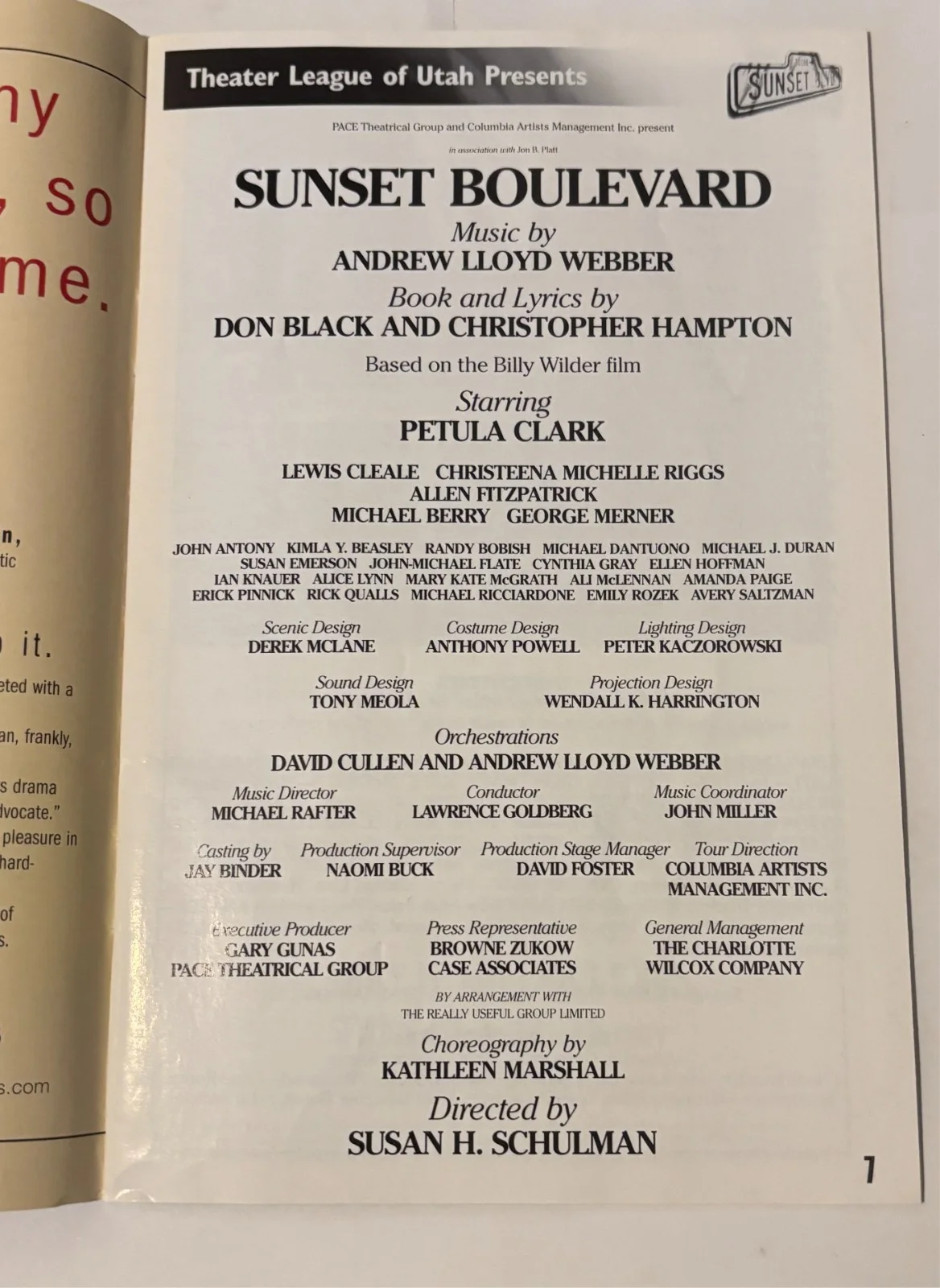 Petula Clark — Sunset Blvd - Playbill - Autograph- Petula Clark, image 2