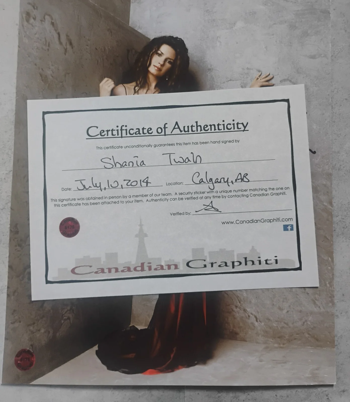 Shania Twain Hand Signed 8x10 Photo COA - NO US TARIFFS, image 4