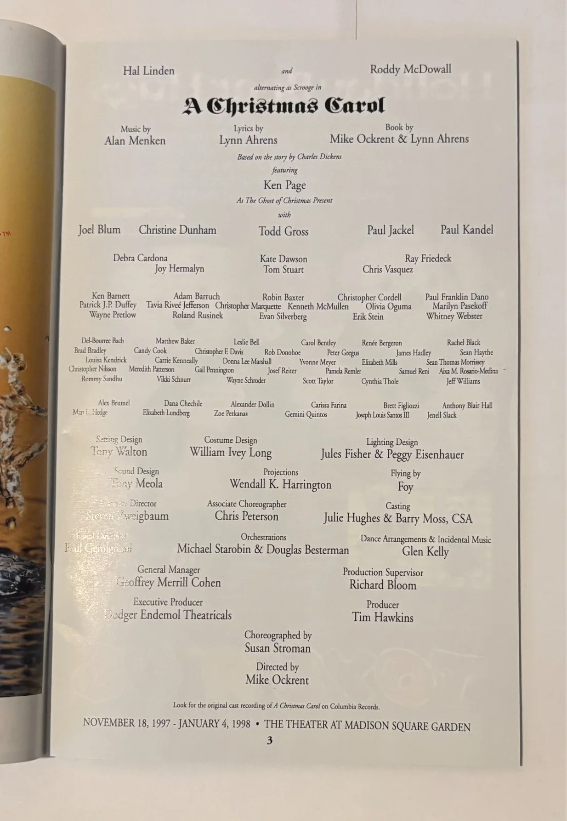 Hal Linden — A Christmas Carol- Playbill - Autograph- Hal Linden, image 2