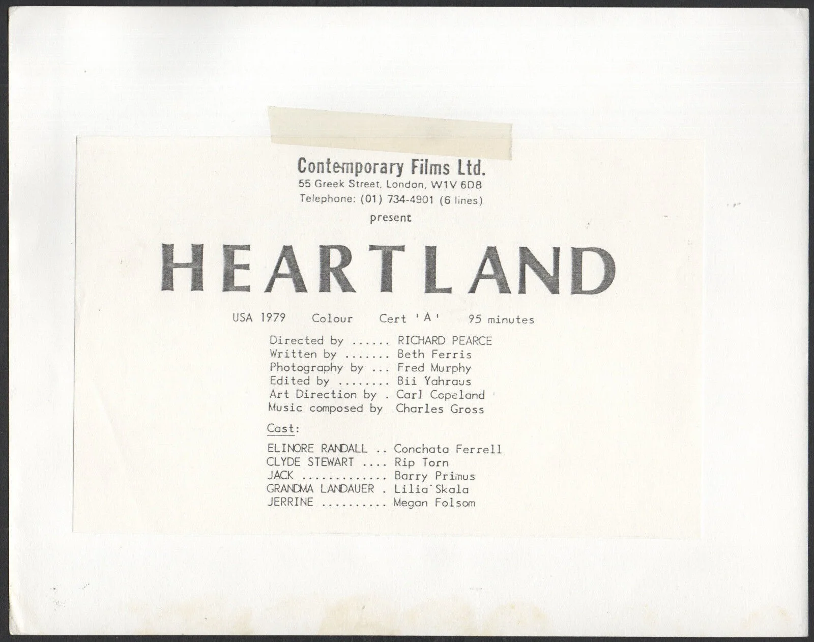 HEARTLAND 1979 Richard Pearce Conchata Ferrell 2 10x8 STILLS, изображение 3
