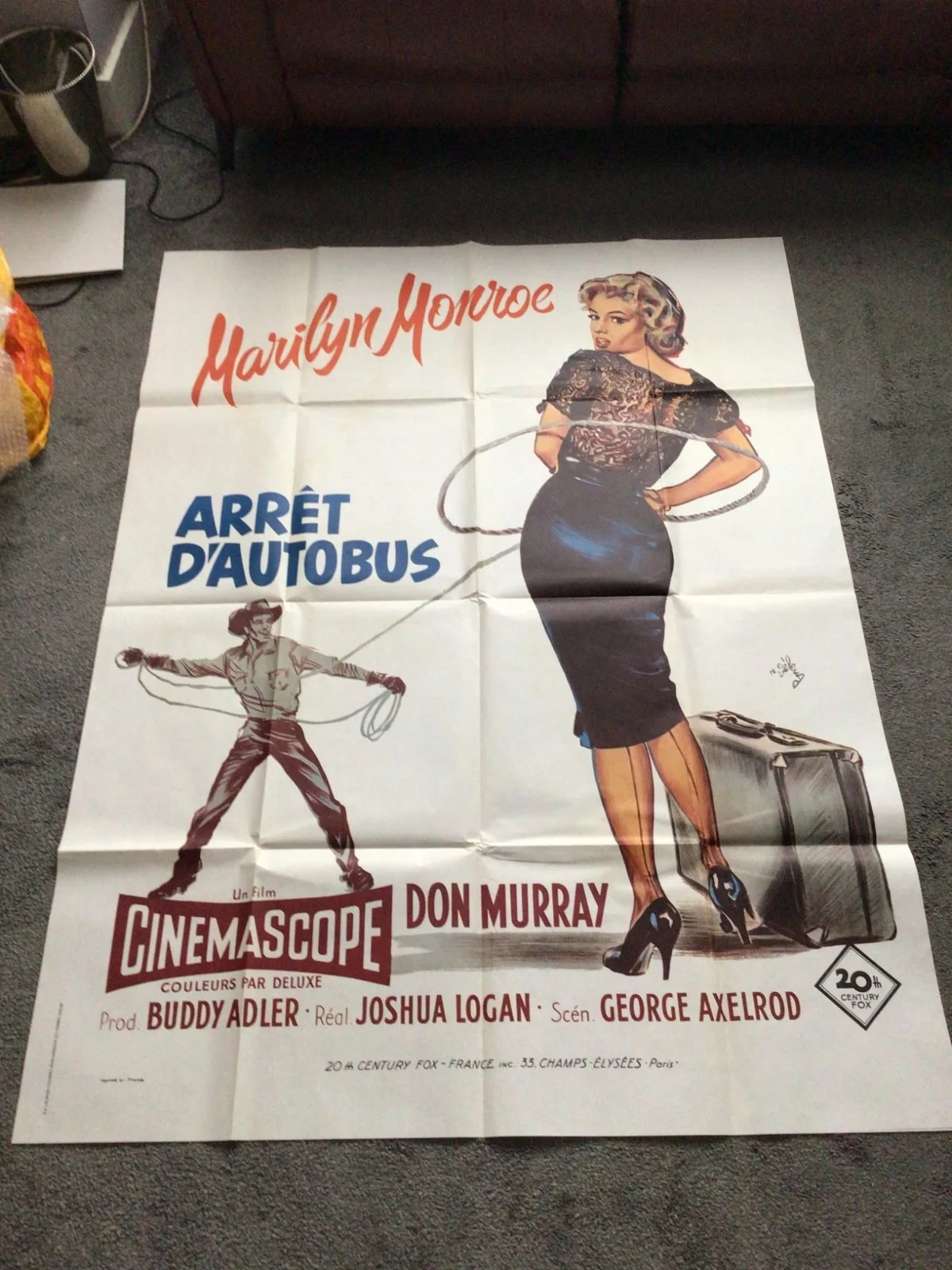 Marilyn Monroe Bus Stop large original French movie poster in Mint condition, image 2