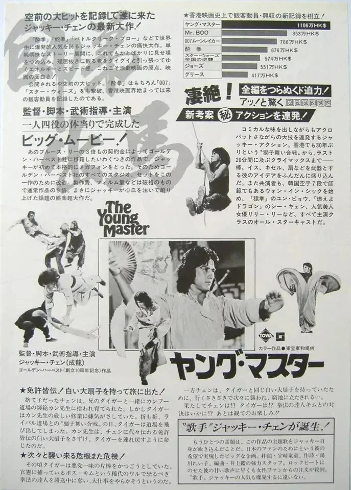 The Young Master (1980) Original Japanese B5 (10"x7") Chirashi flyer Jackie Chan, image 2