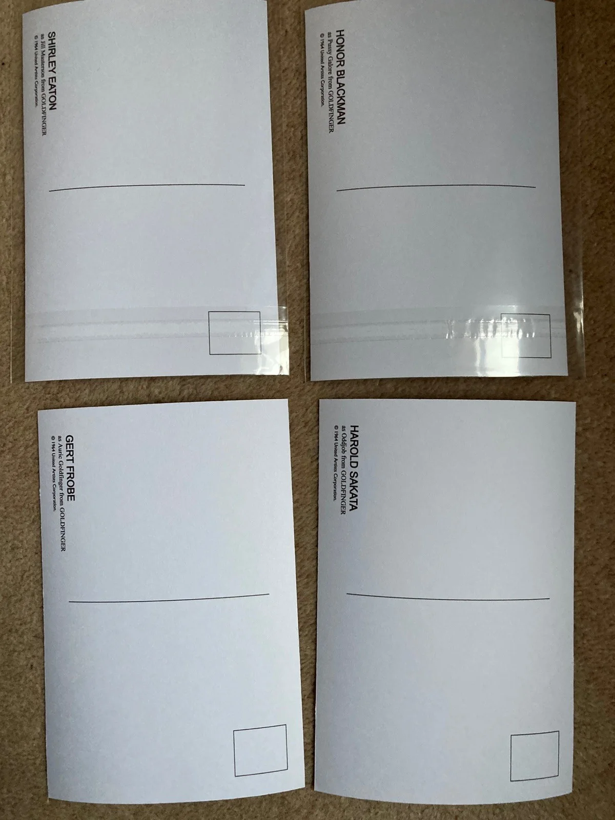 JAMES BOND 007 Goldfinger & Thunderball Character Set of 8 Postcards, изображение 3
