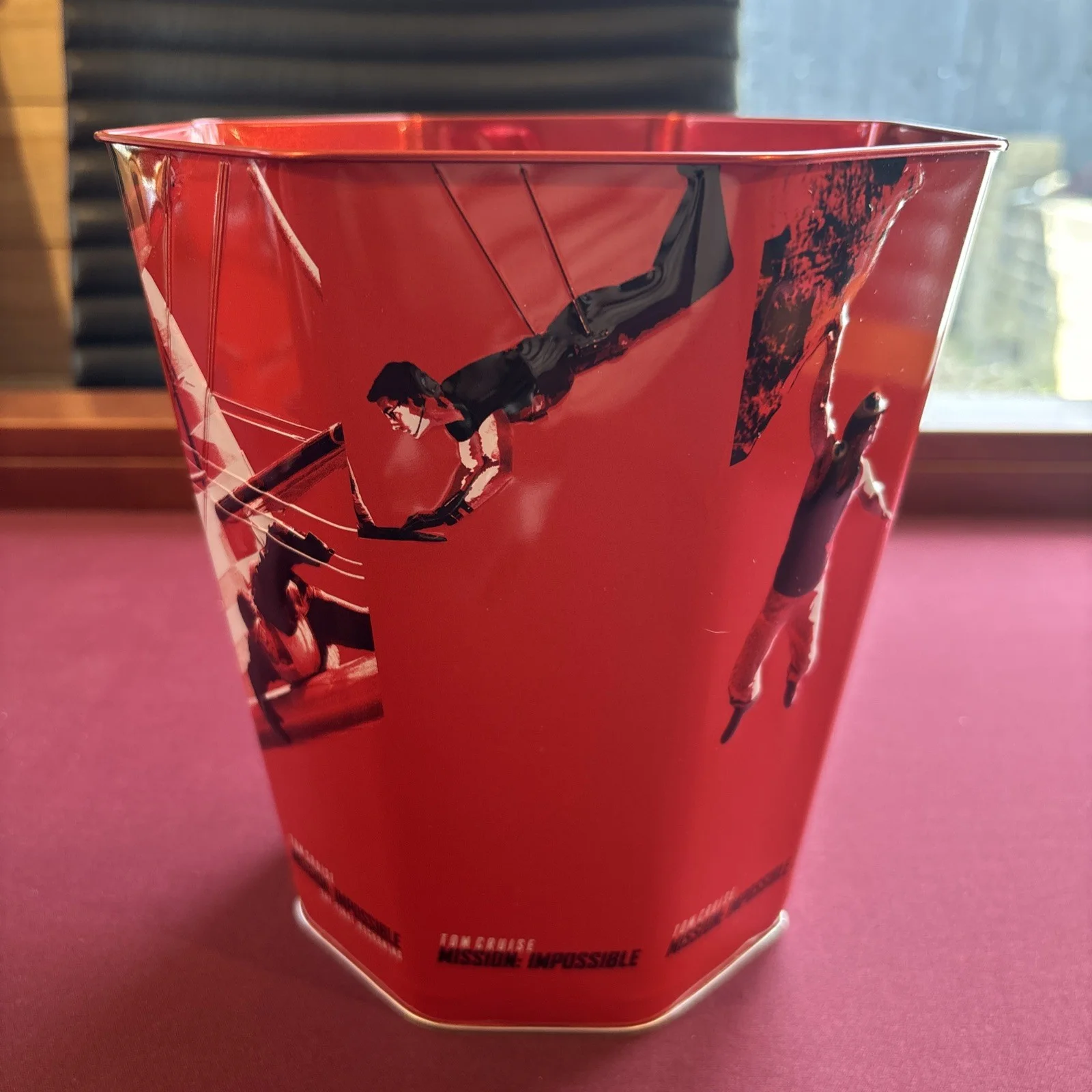 Mission Impossible Octagan Premiere Popcorn Bucket Tin Memorabilia, image 2