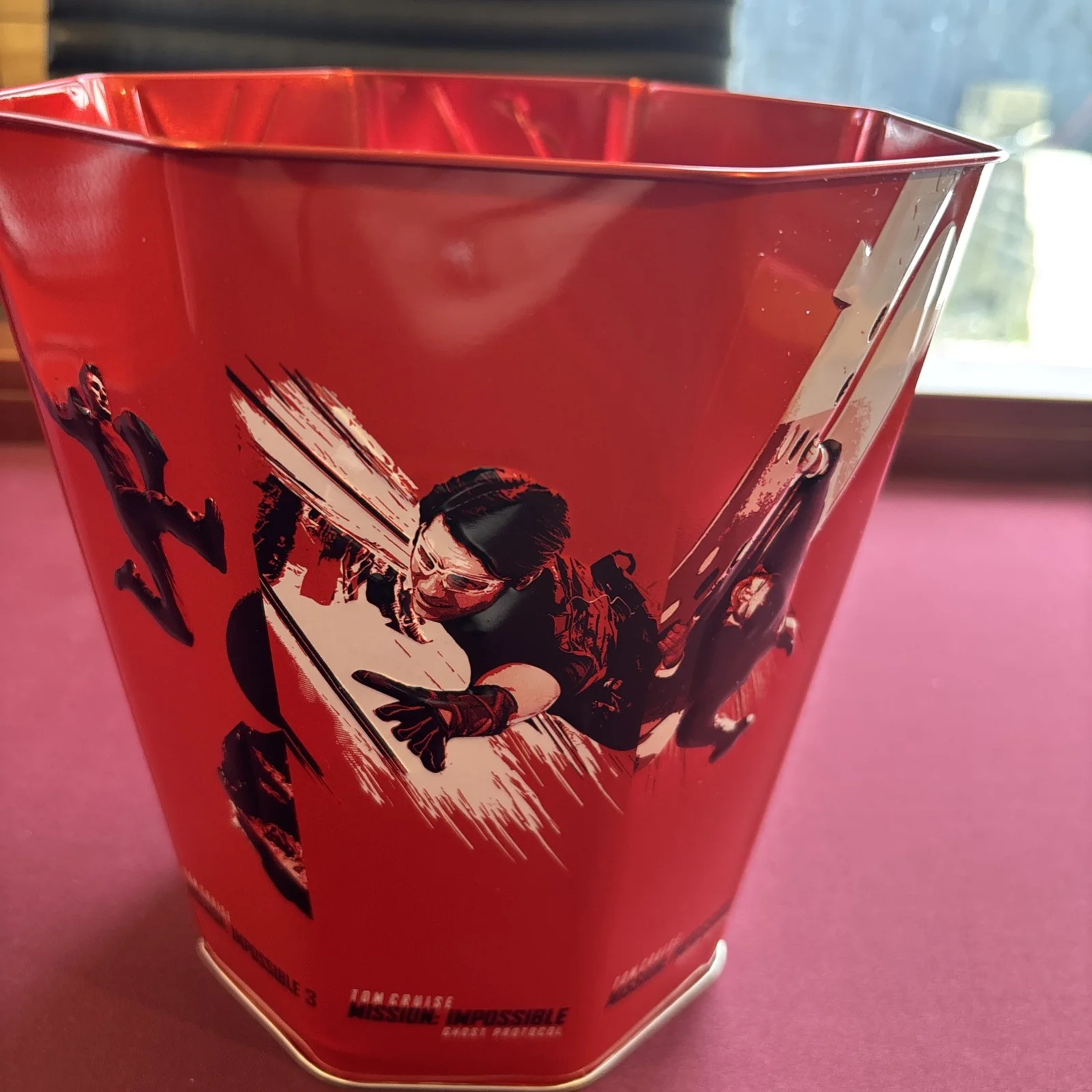 Mission Impossible Octagan Premiere Popcorn Bucket Tin Memorabilia, image 5