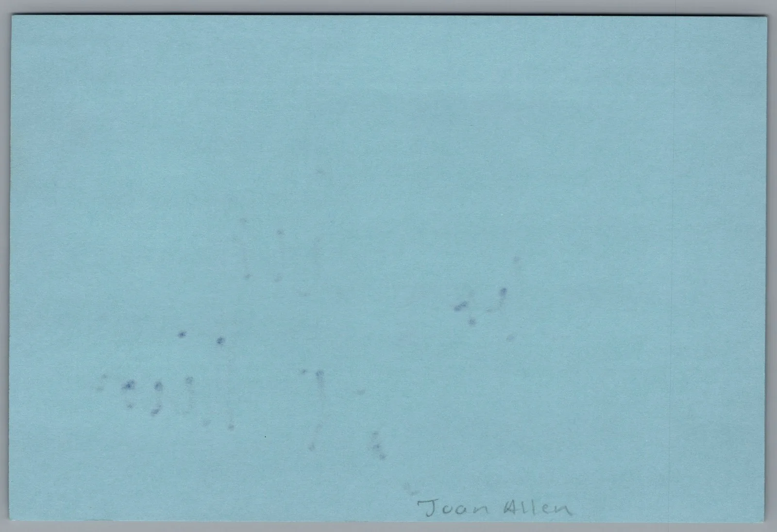 Joan Allen — Joan Allen Signed 4x6 Index Card Pat Nixon Inscription Autographed, image 2