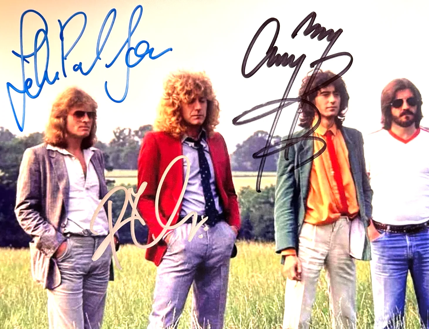 LED ZEPPELIN (Page, Plant, Jones) Band Signed 8x10" Authentic Autographs w/COA, изображение 3