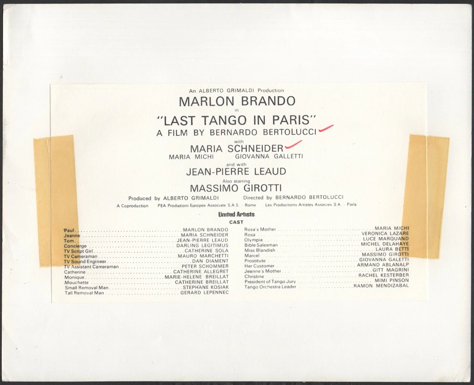 LAST TANGO PARIS 1972 Maria Schneider, Bernardo Bertolucci 10x8 STILL #2919, image 2