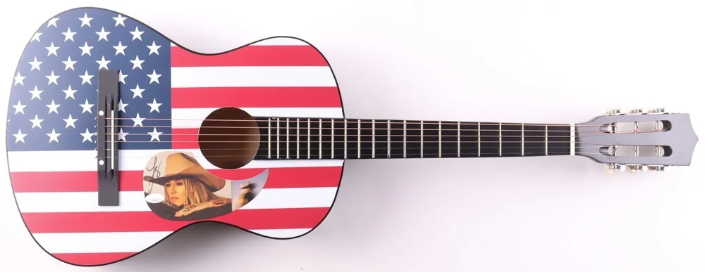Lainey Wilson Signed Guitar Custom Graphics JSA COA Autographed USA Guitar, image 3