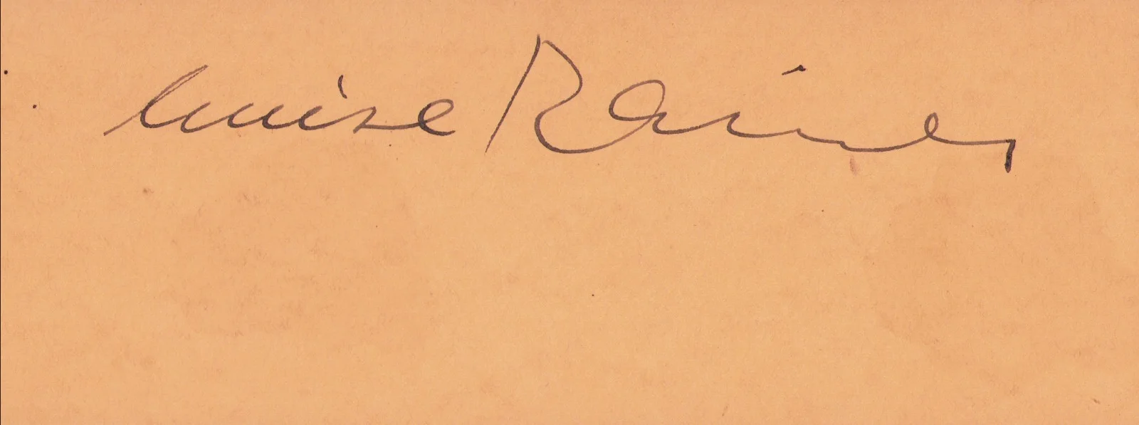 Luise Rainer — Luise Rainer (d. 2014) Signed 1930's Autograph Album Page Cut - Rare Early