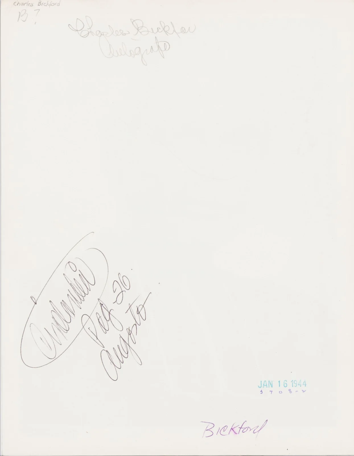 Foto firmada con autógrafo de Charles Bickford (muerto 1967) 8x10 - CANCIÓN DE BERNADETTE, изображение 3