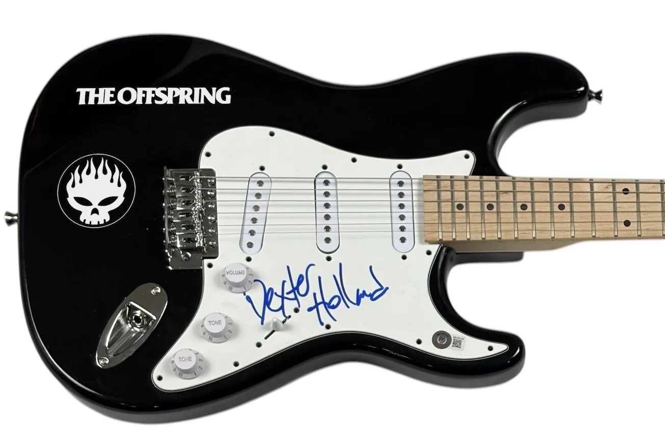 Dexter Holland The Offspring Signed Autograph Electric Guitar Singer Beckett COA, image 4