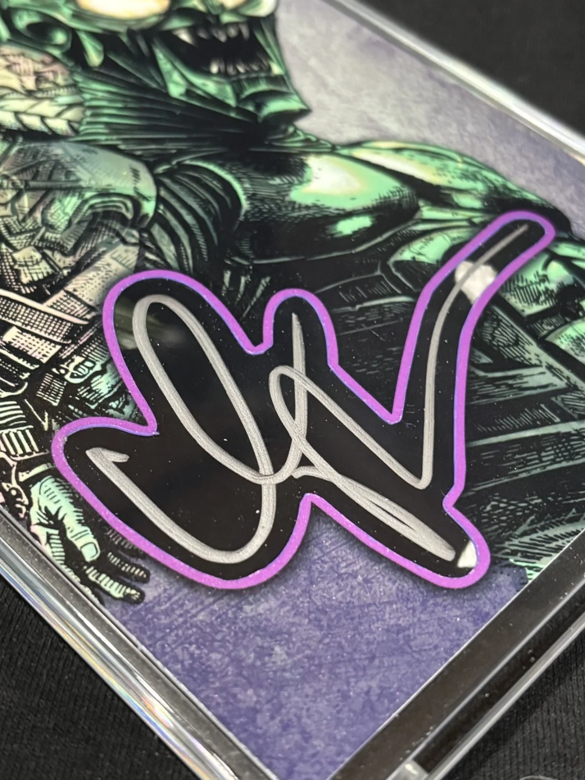 Willem Dafoe — Willem Dafoe Green Goblin BAS COA Cut Signature 1/1 Custom Art Slab 5x7, image 2