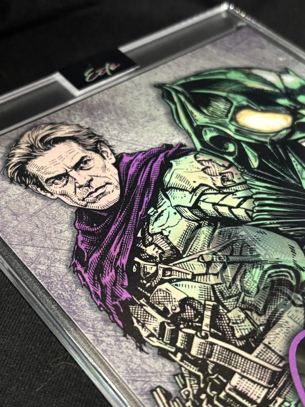 Willem Dafoe — Willem Dafoe Green Goblin BAS COA Cut Signature 1/1 Custom Art Slab 5x7, image 4