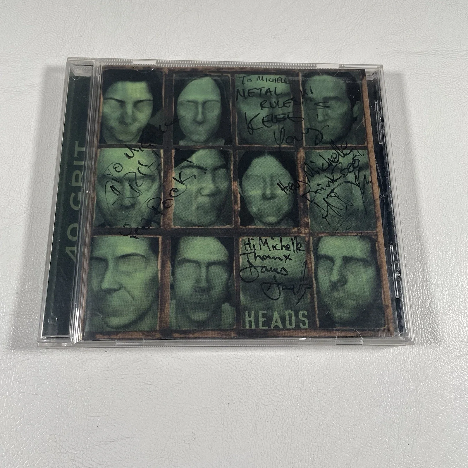 40 Grit Heads Signed CD Insert 2000 Metal Blade Records Autographed Heavy Metal, изображение 2