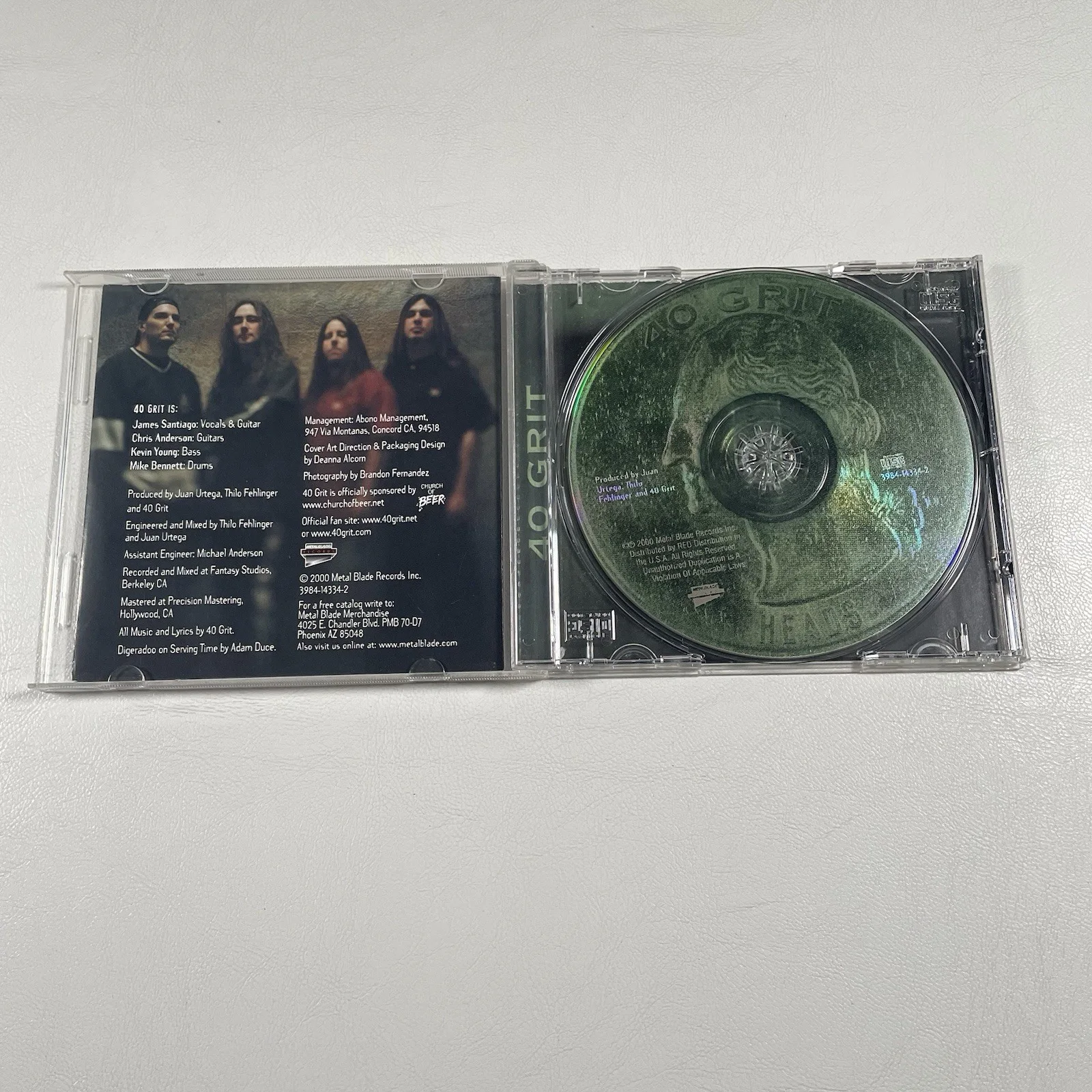 40 Grit Heads Signed CD Insert 2000 Metal Blade Records Autographed Heavy Metal, изображение 4