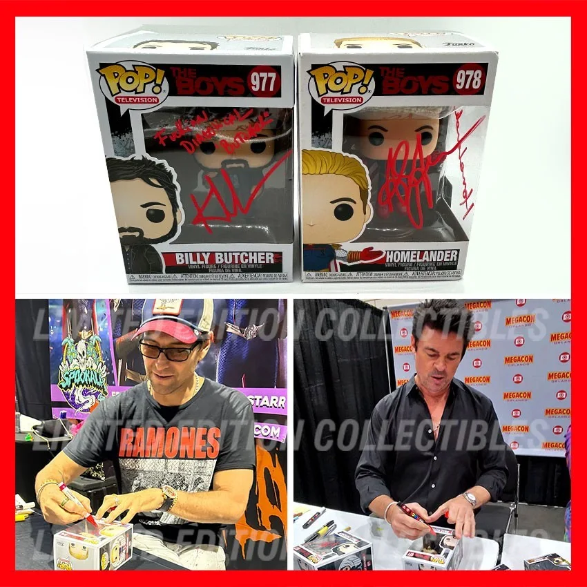 Antony Starr, Karl Urban — ANTONY STARR & KARL URBAN Signed Homelander Billy Butcher Funkos The Boys - COA