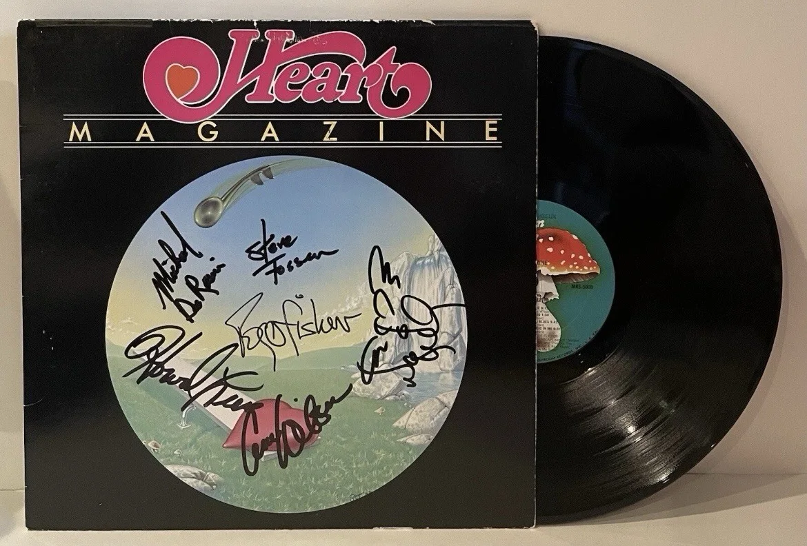 Heart Signed x6 Magazine Album Vinyl Record Ann Nancy Wilson PROOF, image 2
