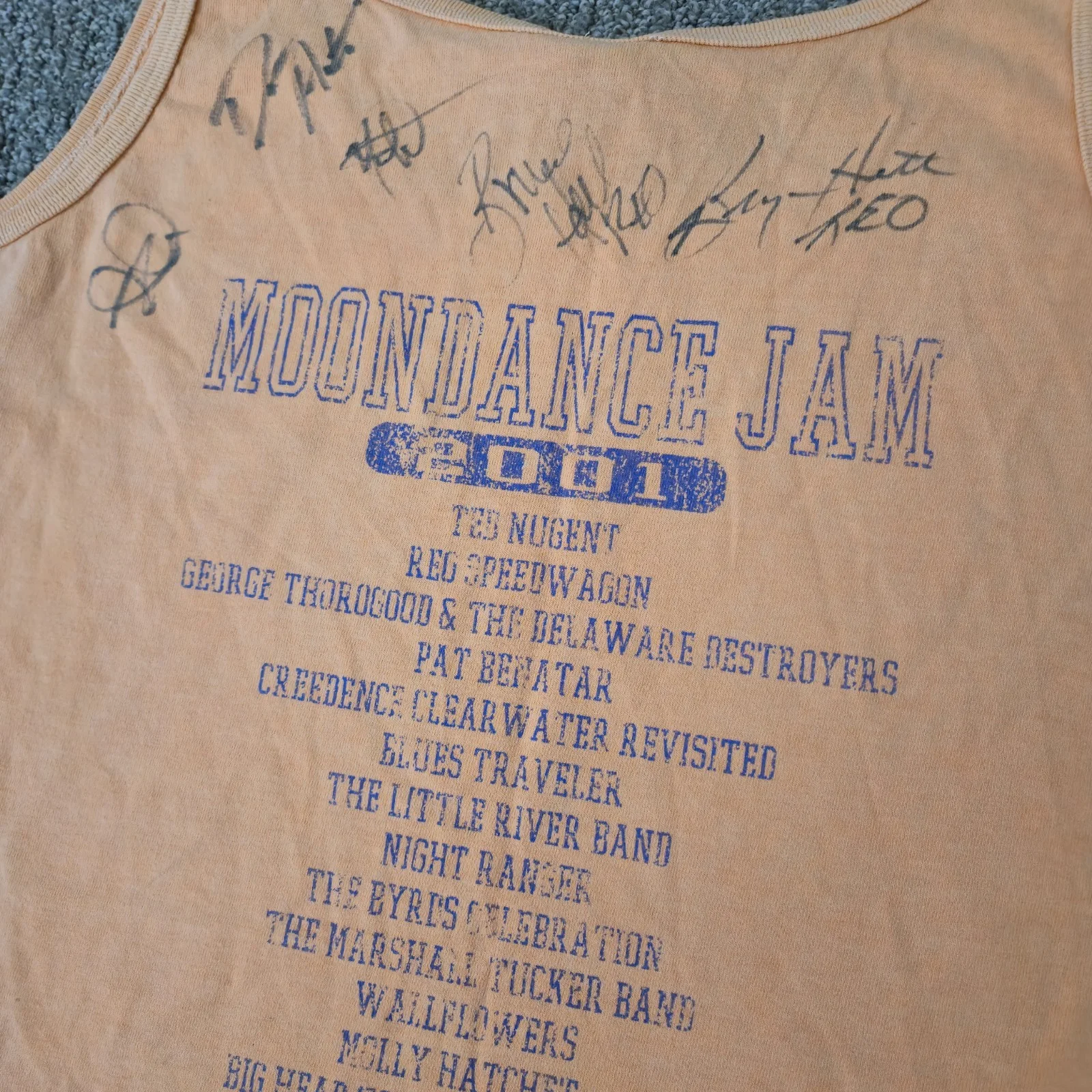 Signed REO Speedwagon Autographed Signed Concert Shirt Size L Moondance Jam, image 2
