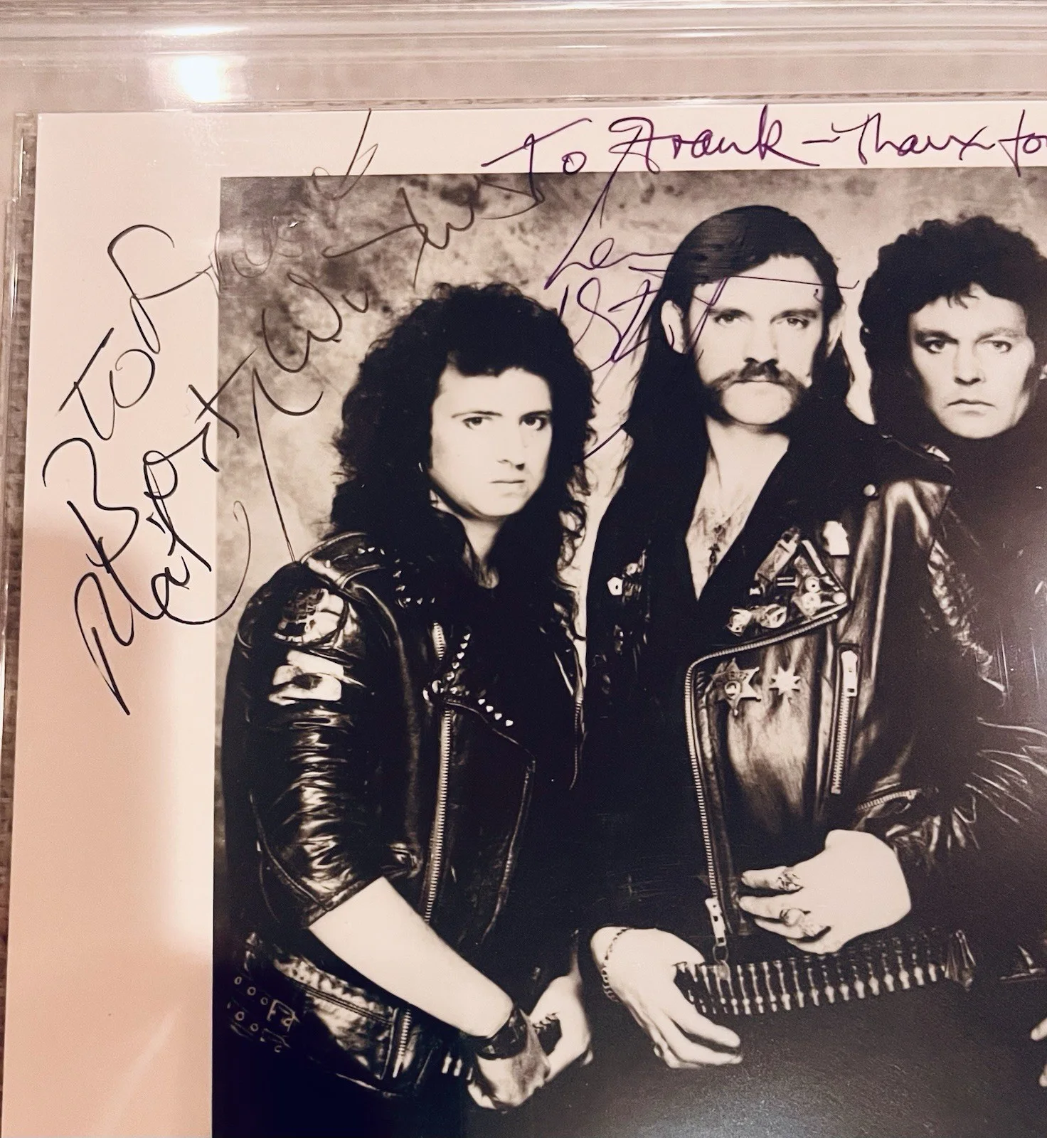 Motorhead Signed 1986 Promo Photo Lemmy Wurzel Campbell RIP Autograph PSA RARE, изображение 2